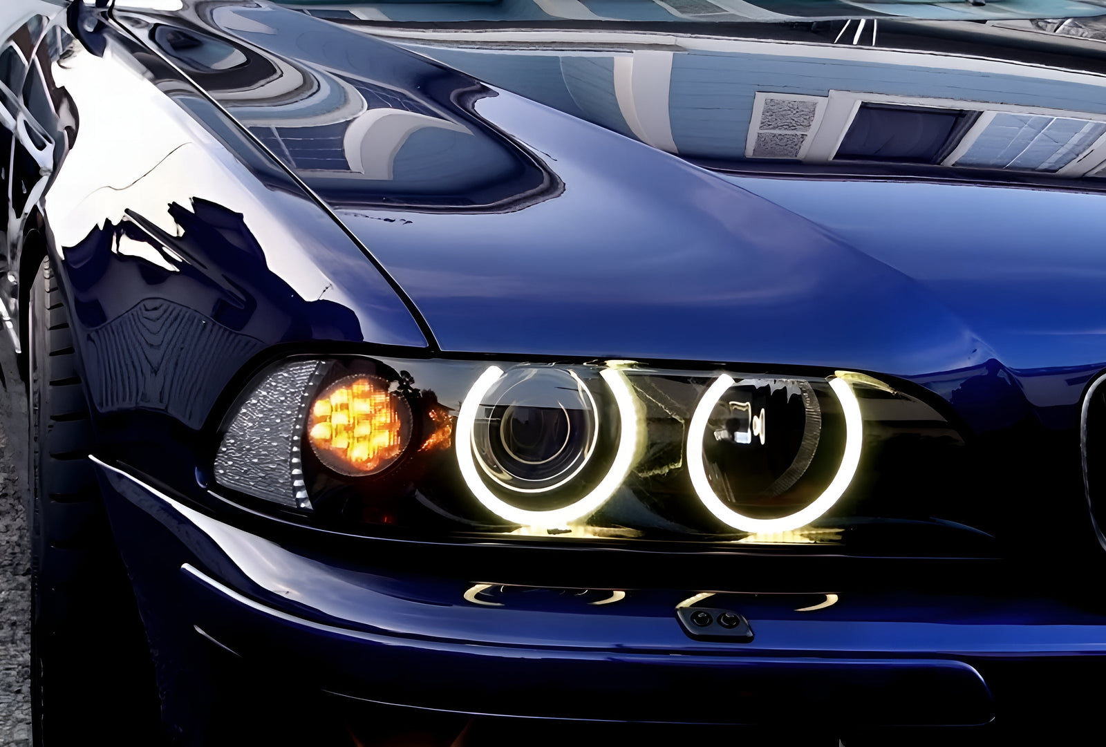 Phares LED Angel Eyes BMW Série 5 E39 - vue de face - Becquet Voiture