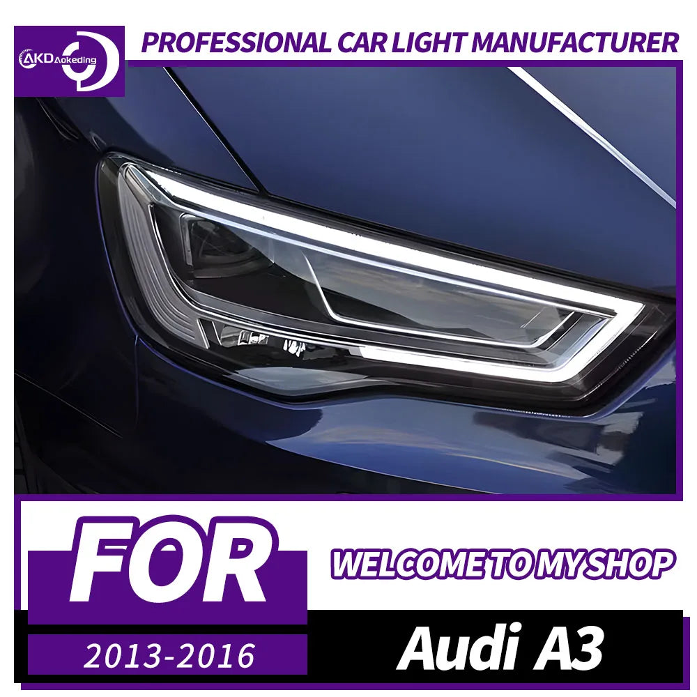 Phares LED Audi A3 8V 2013-2016 Berline Sportback - vue de face - Becquet Voiture
