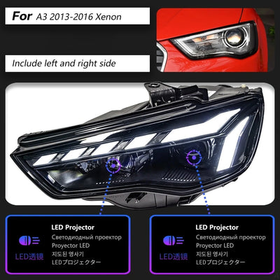 Phares LED Audi A3 8V 2013-2016 DRL Dynamique Paire - détail du montage - Becquet Voiture