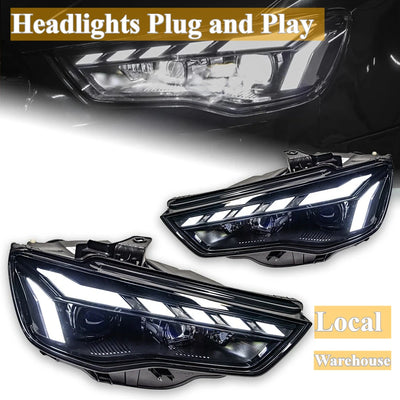 Phares LED Audi A3 8V 2013-2016 DRL Dynamique Paire - vue de face - Becquet Voiture