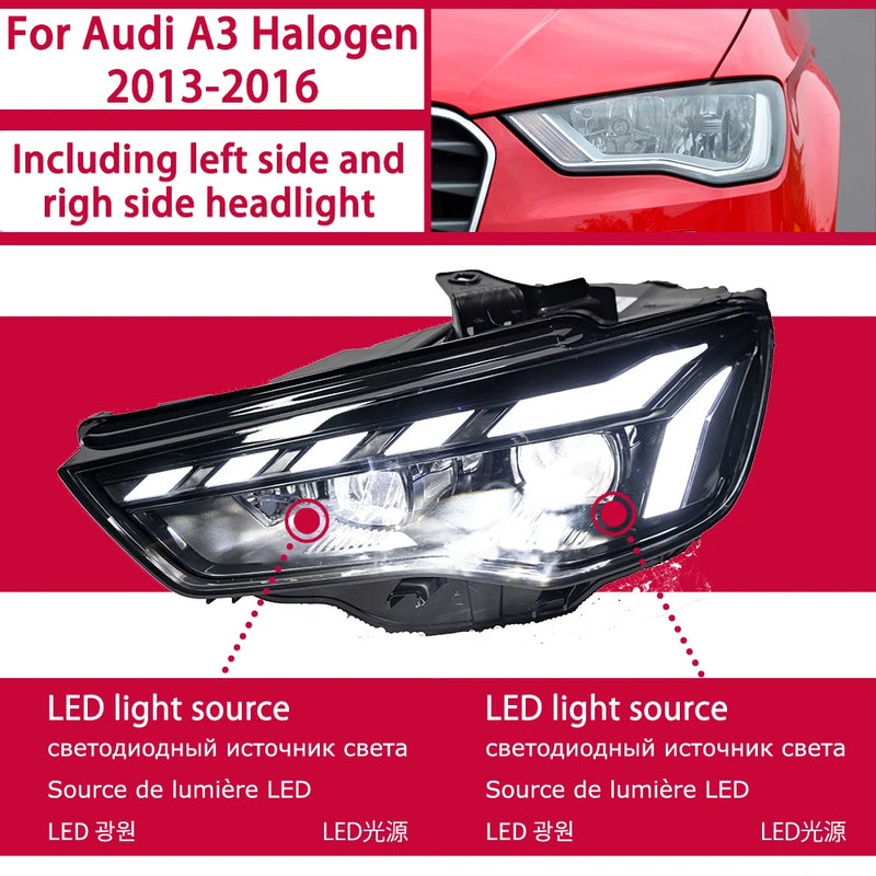 Phares LED Audi A3 8V 2013-2016 (réf. 2) - détail du montage - Becquet Voiture