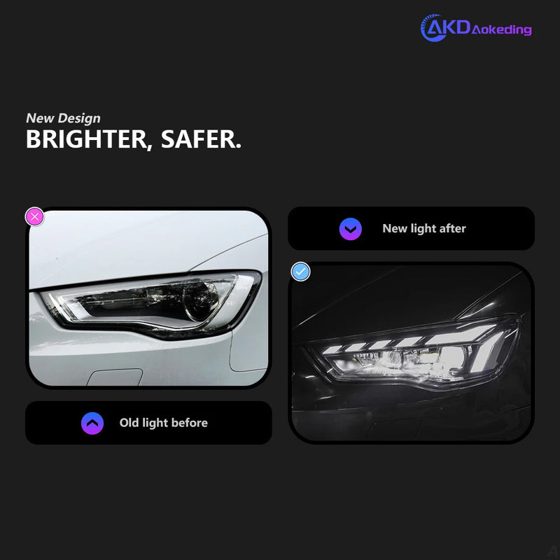 Phares LED Audi A3 8V 2013-2016 (réf. 2) - vue de profil - Becquet Voiture