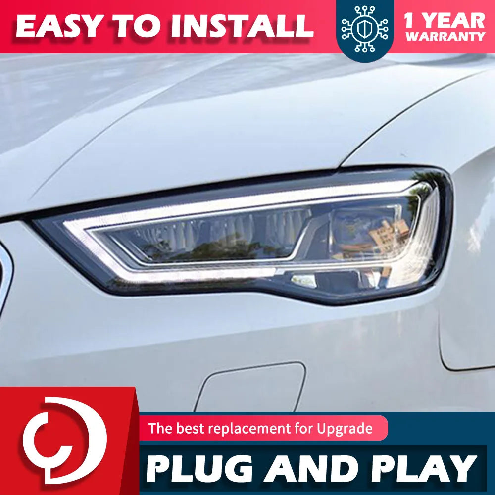 Phares LED Audi A3 8V 2013-2016 - vue de face - Becquet Voiture