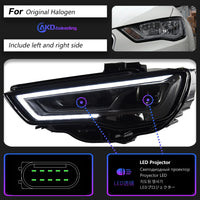 Phares LED Audi A3 8V 2014-2016 - vue rapprochée - Becquet Voiture
