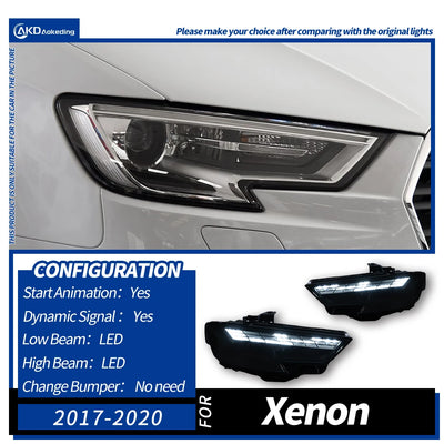 Phares LED Audi A3 8V S3 RS3 2017-2021 - détail du montage - Becquet Voiture