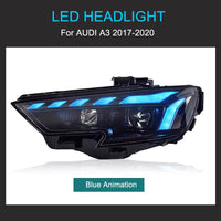 Phares LED Audi A3 S3 8V 2017-2020 - installé sur véhicule - Becquet Voiture