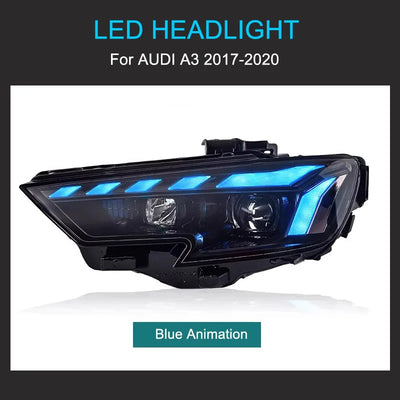 Phares LED Audi A3 S3 8V 2017-2020 - installé sur véhicule - Becquet Voiture
