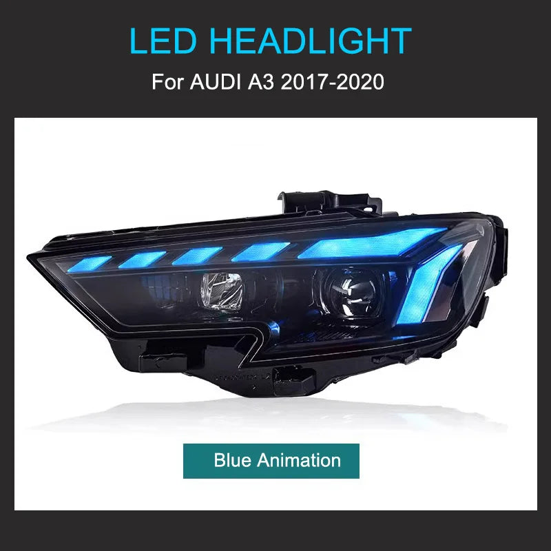 Phares LED Audi A3 S3 8V 2017-2020 - installé sur véhicule - Becquet Voiture