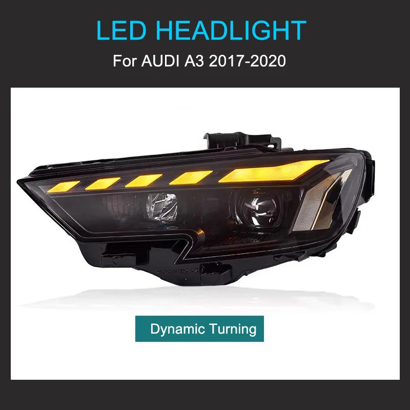 Phares LED Audi A3 S3 8V 2017-2020 - vue arrière - Becquet Voiture