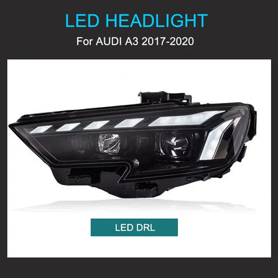 Phares LED Audi A3 S3 8V 2017-2020 - vue de profil - Becquet Voiture