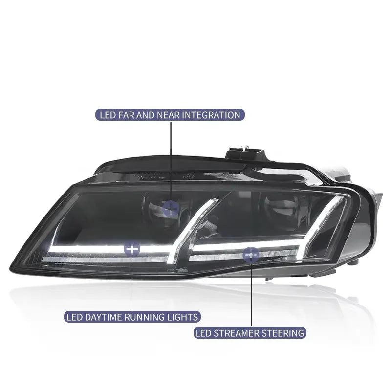 Phares LED Audi A4 A4L B8 2009-2012 - détail du montage - Becquet Voiture