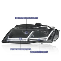 Phares LED Audi A4 A4L B8 2009-2012 - installé sur véhicule - Becquet Voiture