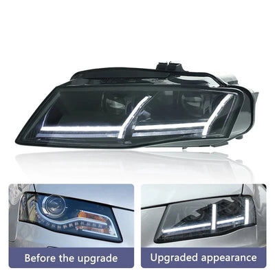 Phares LED Audi A4 A4L B8 2009-2012 - vue de face - Becquet Voiture