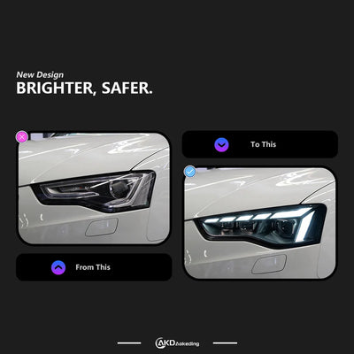 Phares LED Audi A5 B8 2013-2016 - vue de profil - Becquet Voiture