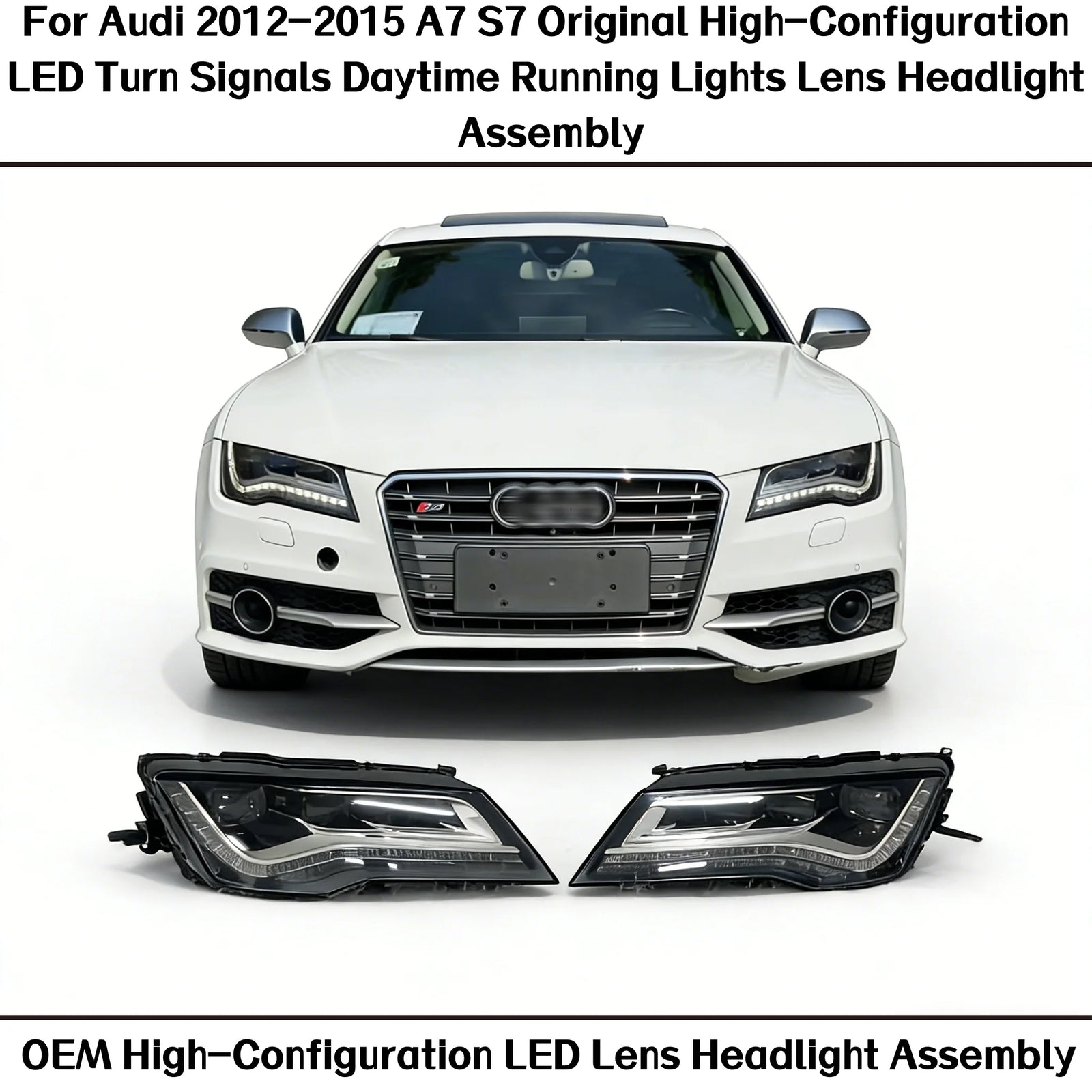 Phares LED Audi A7 S7 2012-2015 - vue de face - Becquet Voiture