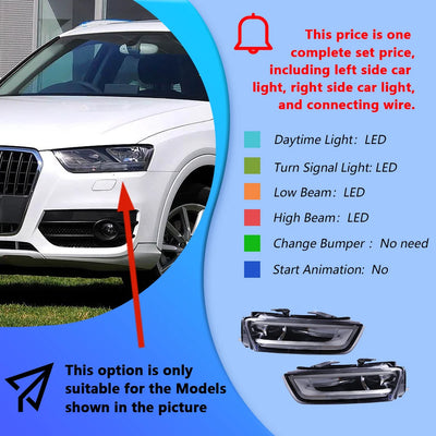 Phares LED Audi Q3 2012-2015 Projecteur Dynamique - détail du montage - Becquet Voiture