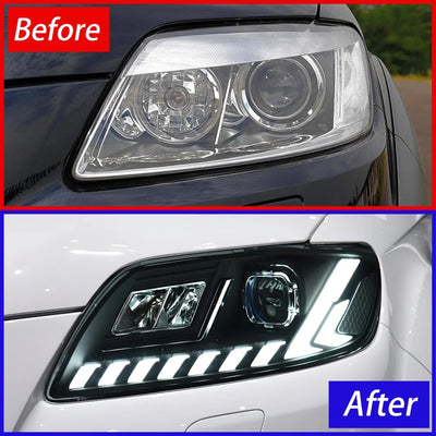 Phares LED Audi Q7 2006-2015 Projecteur Dynamique HD - installé sur véhicule - Becquet Voiture