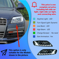Phares LED Audi Q7 2006-2015 Projecteur Dynamique HD - vue rapprochée - Becquet Voiture