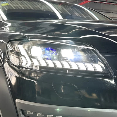 Phares LED Audi Q7 2006-2015 Projecteur Dynamique - installé sur véhicule - Becquet Voiture