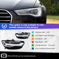 Phares LED Avant Audi A6 C7 2012-2018 - détail du montage - Becquet Voiture
