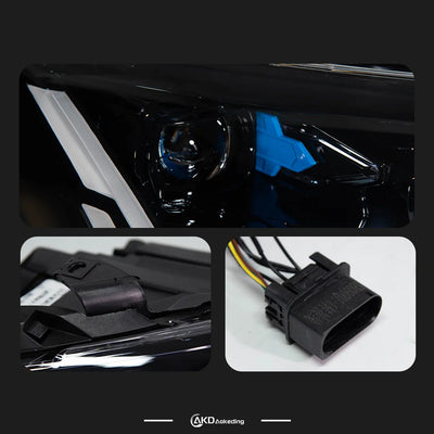 Phares LED Avant Audi Q7 2006-2015 - installé sur véhicule - Becquet Voiture