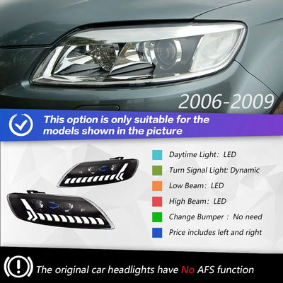 Phares LED Avant Audi Q7 2006-2015 - vue de dessus - Becquet Voiture
