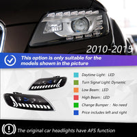 Phares LED Avant Audi Q7 2006-2015 - vue rapprochée - Becquet Voiture