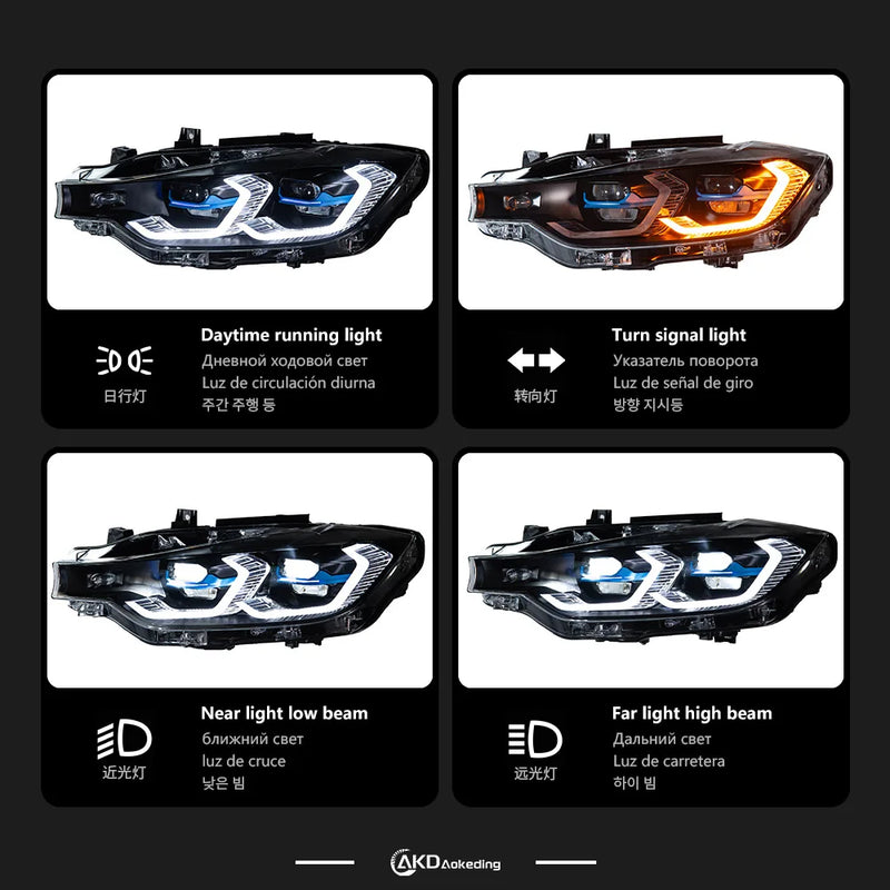 Phares LED Avant BMW F30 2013-2019 Série 3 - vue arrière - Becquet Voiture