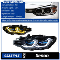 Phares LED Avant BMW F30 2013-2019 Série 3 - vue de dessus - Becquet Voiture