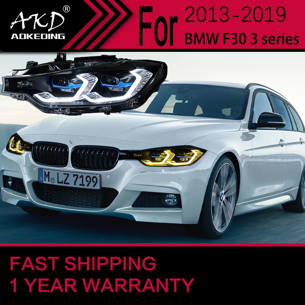Phares LED Avant BMW F30 2013-2019 Série 3 - vue de face - Becquet Voiture