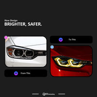 Phares LED Avant BMW F30 2013-2019 Série 3 - vue de profil - Becquet Voiture