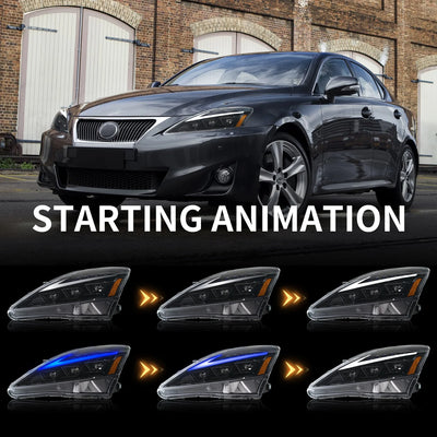 Phares LED Avant Lexus IS250 IS350 IS F (2006-2013) DRL - packshot studio - Becquet Voiture