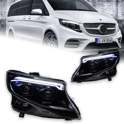 Phares LED Avant Mercedes Vito W447 2016-2024 - vue de face - Becquet Voiture