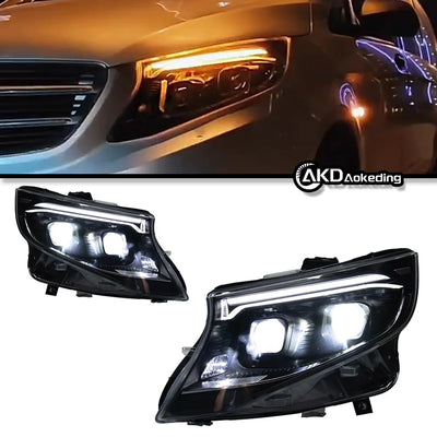 Phares LED Avant Mercedes Vito W447 2016-2024 - vue de profil - Becquet Voiture