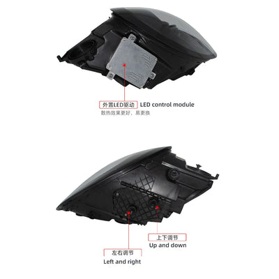Phares LED Avant Porsche 911 991 GT3RS 2012-2018 - vue arrière - Becquet Voiture