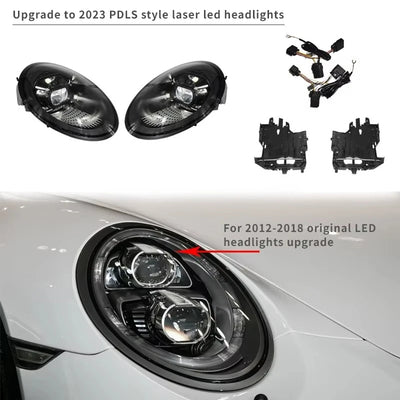 Phares LED Avant Porsche 911 991 GT3RS 2012-2018 - vue rapprochée - Becquet Voiture