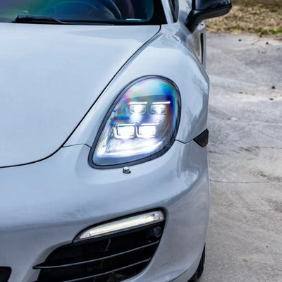 Phares LED Avant Porsche Cayman 981 2013-2015 - installé sur véhicule - Becquet Voiture