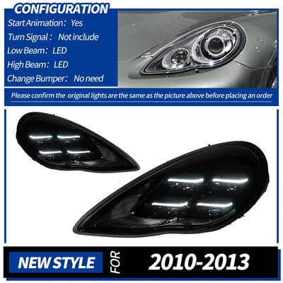 Phares LED Avant Porsche Panamera 970 2010-2017 - détail du montage - Becquet Voiture