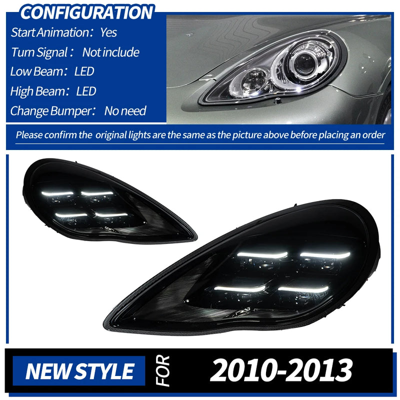 Phares LED Avant Porsche Panamera 970 2010-2017 - détail du montage - Becquet Voiture