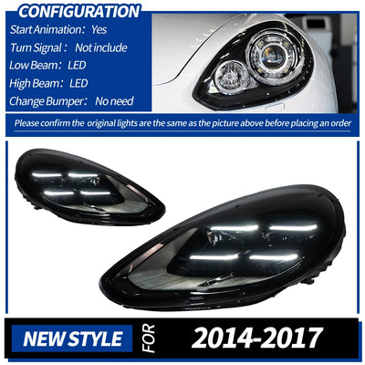 Phares LED Avant Porsche Panamera 970 2010-2017 - vue rapprochée - Becquet Voiture