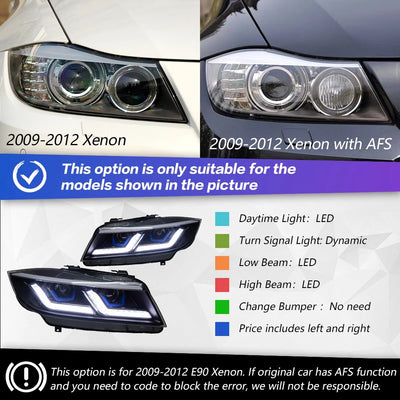 Phares LED BMW E90 2005-2012 - en situation - Becquet Voiture