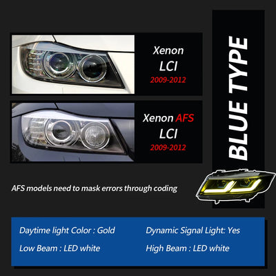Phares LED BMW E90 2005-2012 - vue de dessus - Becquet Voiture
