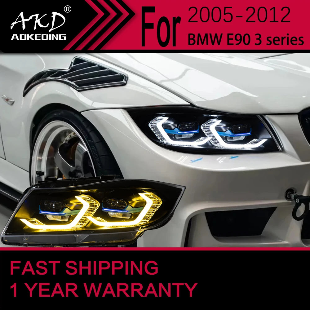 Phares LED BMW E90 Série 3 2005-2012 - vue de face - Becquet Voiture