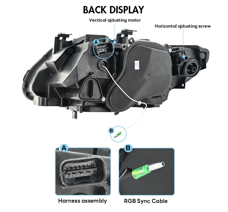 Phares LED BMW E92 E93 Série 3 2007-2010 - packshot studio - Becquet Voiture