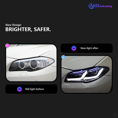 Phares LED BMW F10 2010-2017 - vue de profil - Becquet Voiture