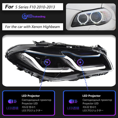 Phares LED BMW F10 2010-2017 - vue rapprochée - Becquet Voiture