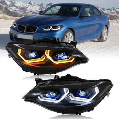 Phares LED BMW F22 F23 Série 2 2014-2018 - vue de face - Becquet Voiture