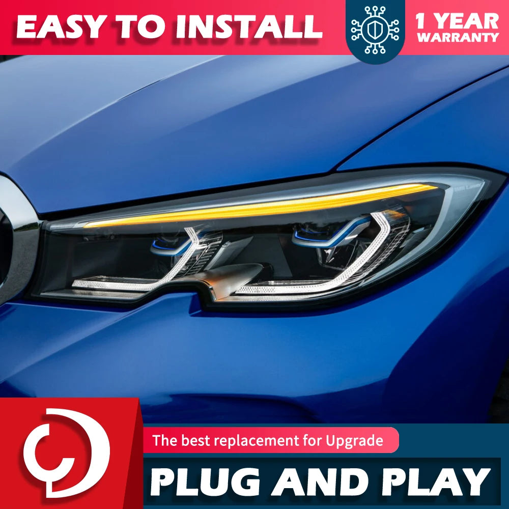 Phares LED BMW G20 G28 Série 3 2019-2022 - vue de face - Becquet Voiture