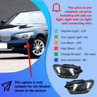 LED Headlights BMW 1 Series F20 2012-2014 M Performance Style Fang - fitting detail - Becquet Voiture