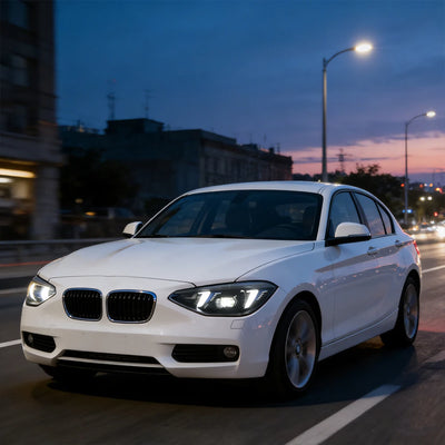 Phares LED BMW Série 1 F20 2012-2014 Style Fang M Performance - packshot studio - Becquet Voiture